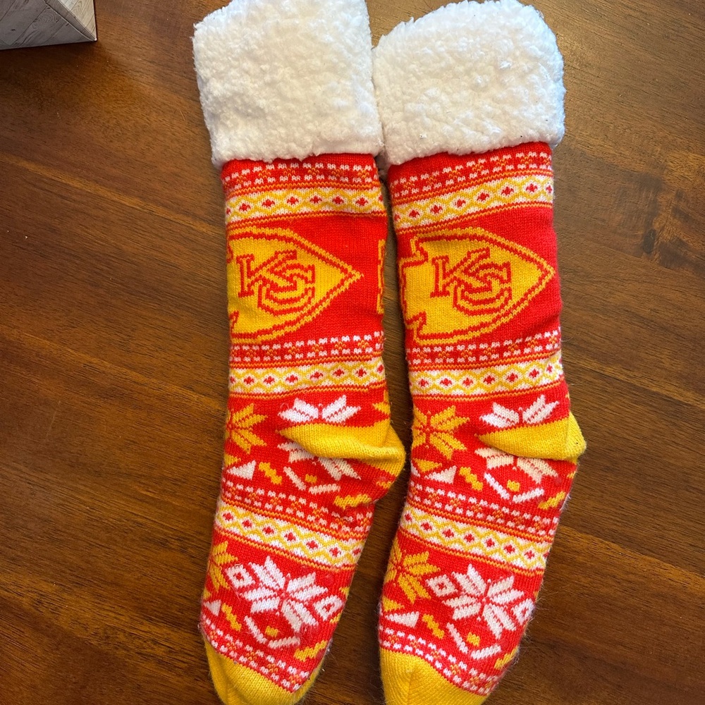 Kansas City Chiefs Fuzzy Logo Socks